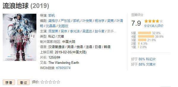 流浪地球豆瓣评分跌破8.3.jpg